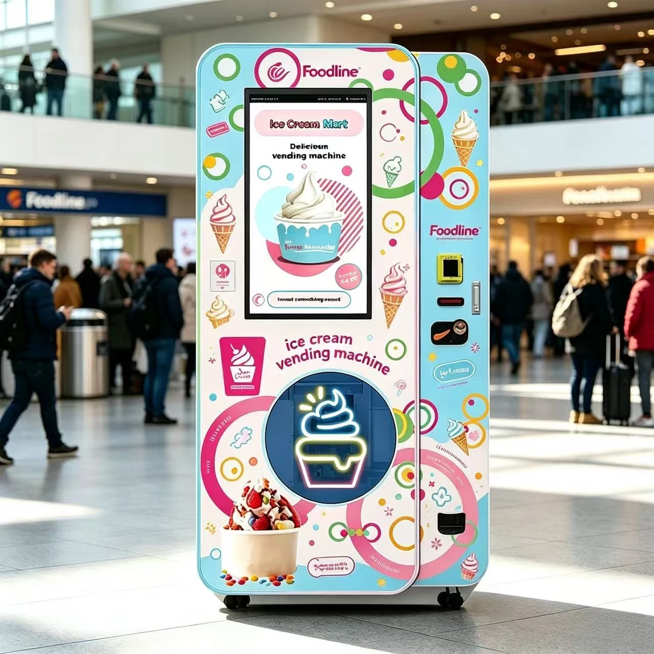 Open Vending Machine - FL Muntbediende Robot Soft Serve IJsmachine