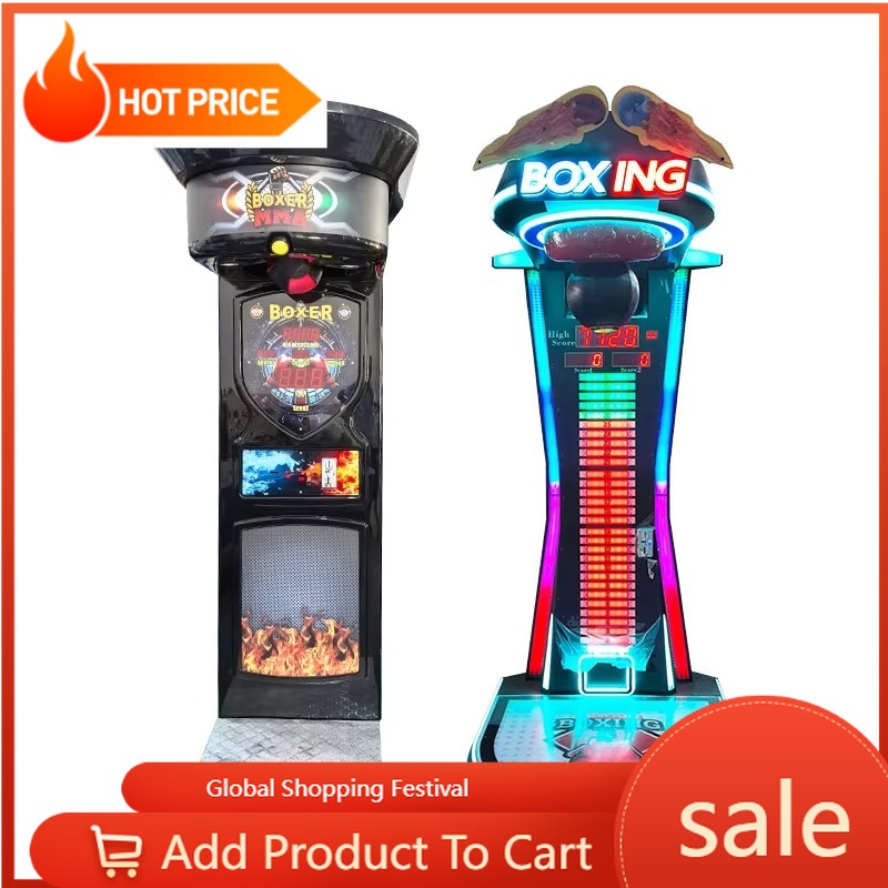 Arcade Game Coin - Indoor-entertainment muntbediende arcade boksmachine set Punch