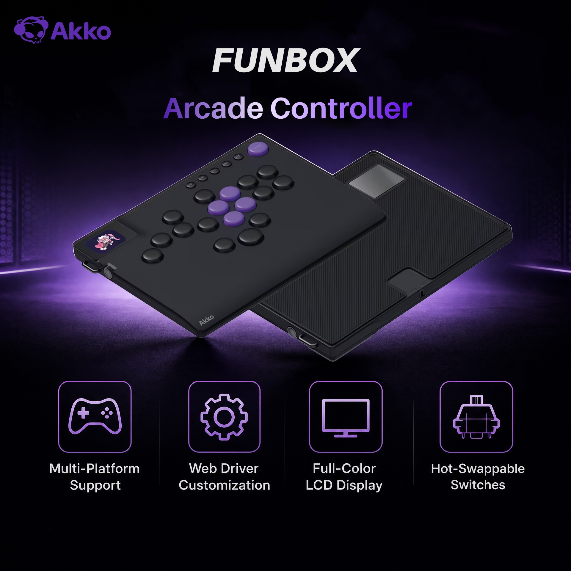 Arcade No - Akko FUNBOX Magnetische Hendelloze Hitbox Controller